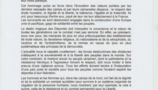 Message des Déportés 2O23