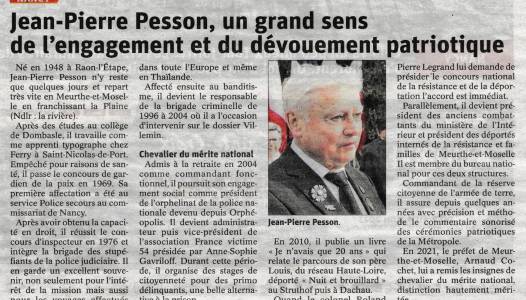Hommage au président Jean-Pierre Pesson