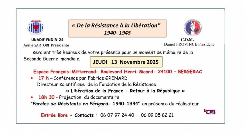 De la Résistance à la Libération 1940 - 1945