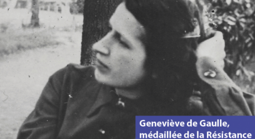 Geneviève de Gaulle, médaillée de la Résistance française avec rosette
